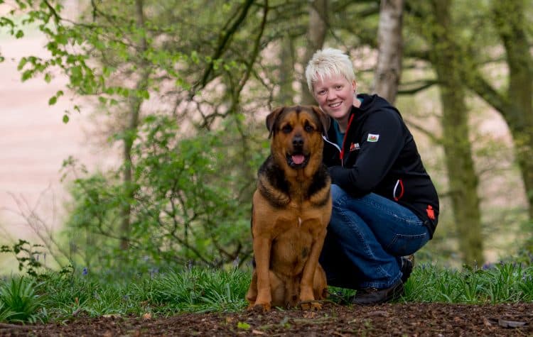 Marie Yates of Canine Hope and her dog Reggie
